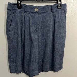 Loft women’s shorts linen blend 2-pockets zip/button close. Belt hoops. Boho 6